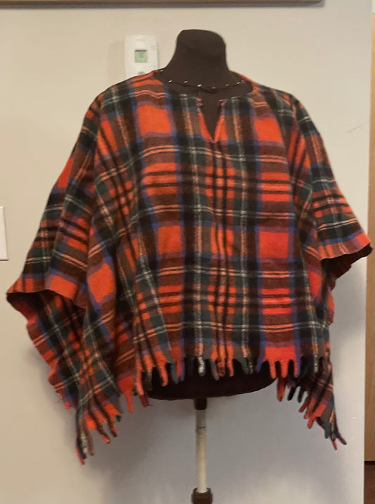 XS Tartan Poncho