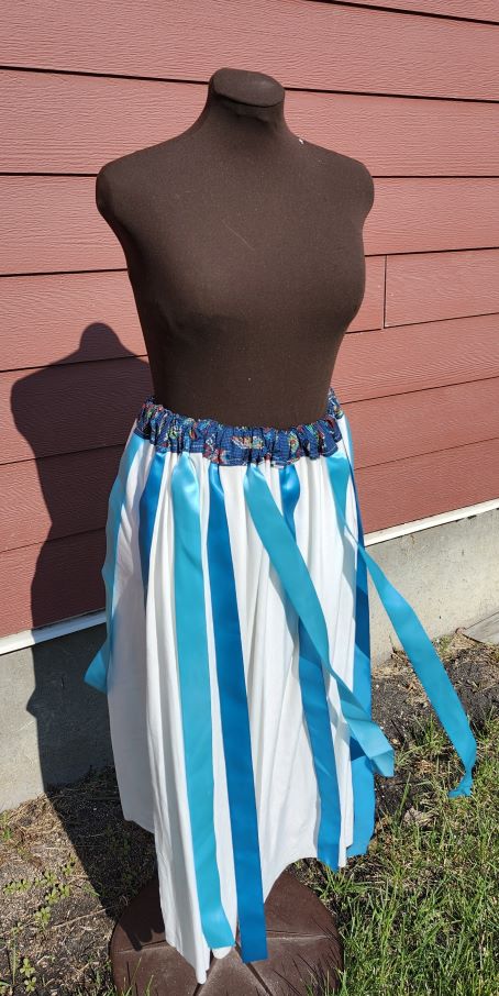 White & Blue Ribbon Skirt