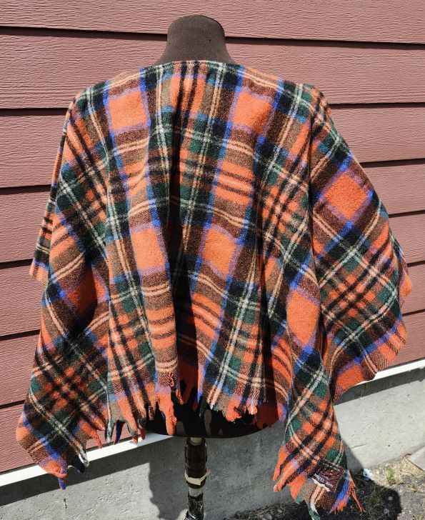 Kid's Red Plaid Poncho