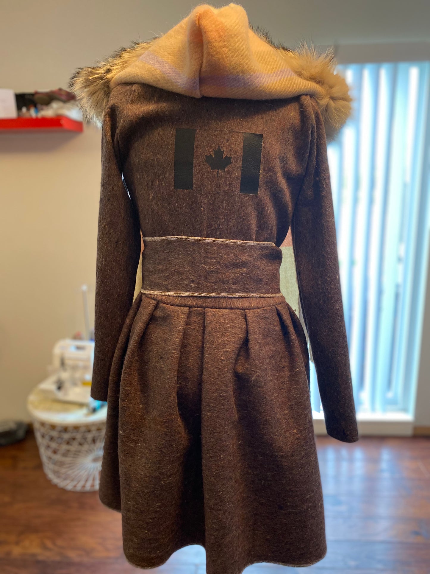 Small/medium Grey and Plaid Capote